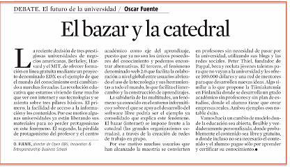 El bazar y la catedral de la educación - La vanguardia