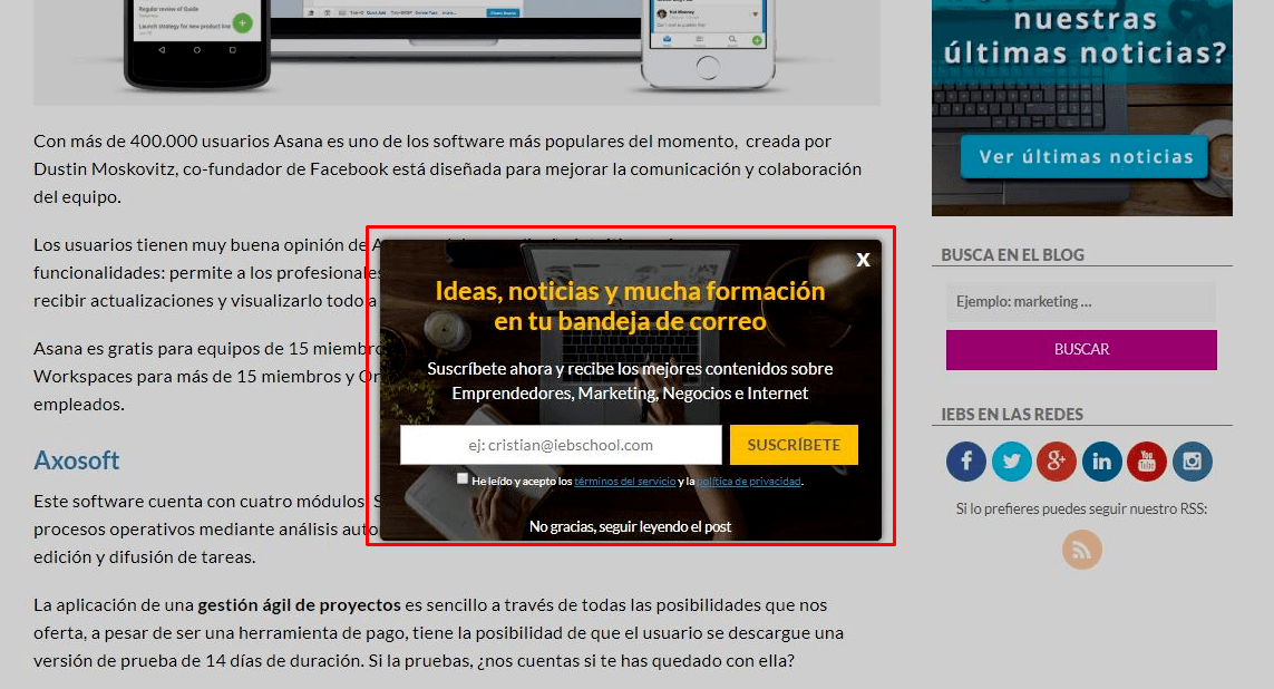 Qué es la publicidad display y qué ventajas tiene para un negocio online - pop up