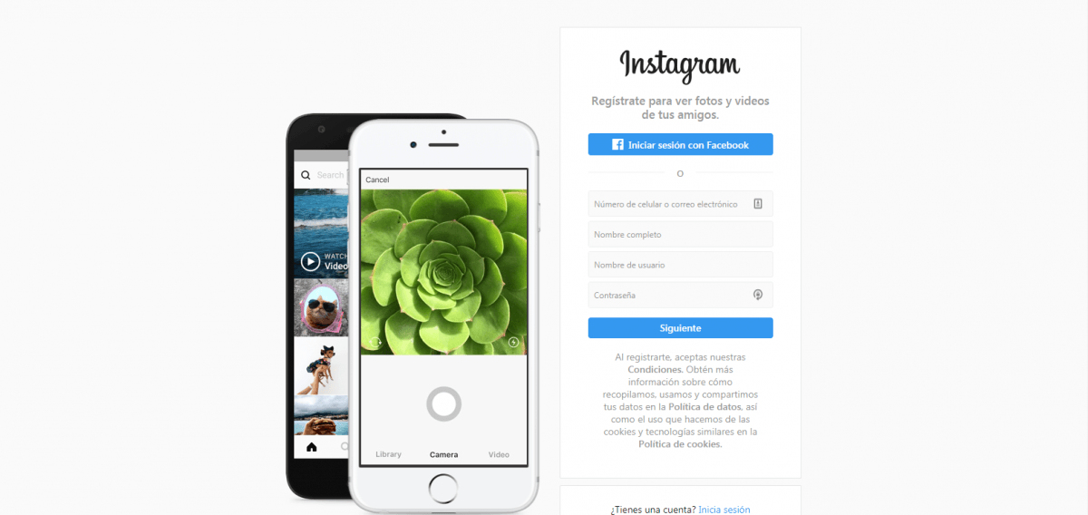 10 Ejemplos de landing pages que han tenido éxito - INSTAGRAM