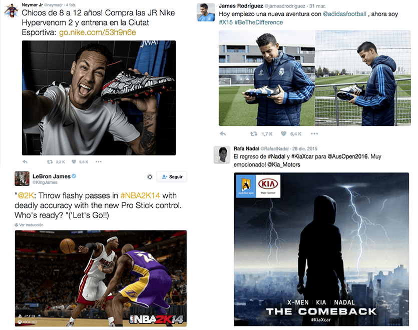 Guía completa de Marketing Deportivo - twitter jugadors