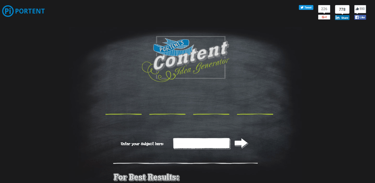 Mejores Herramientas de Inbound Marketing Gratis y de pago - Content Idea Generator