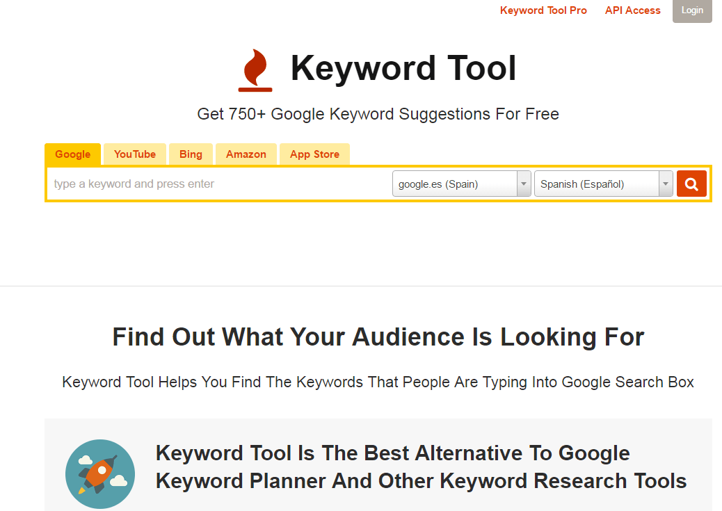 Mejores herramientas de inbound marketing gratis y de pago - Keyword Tool