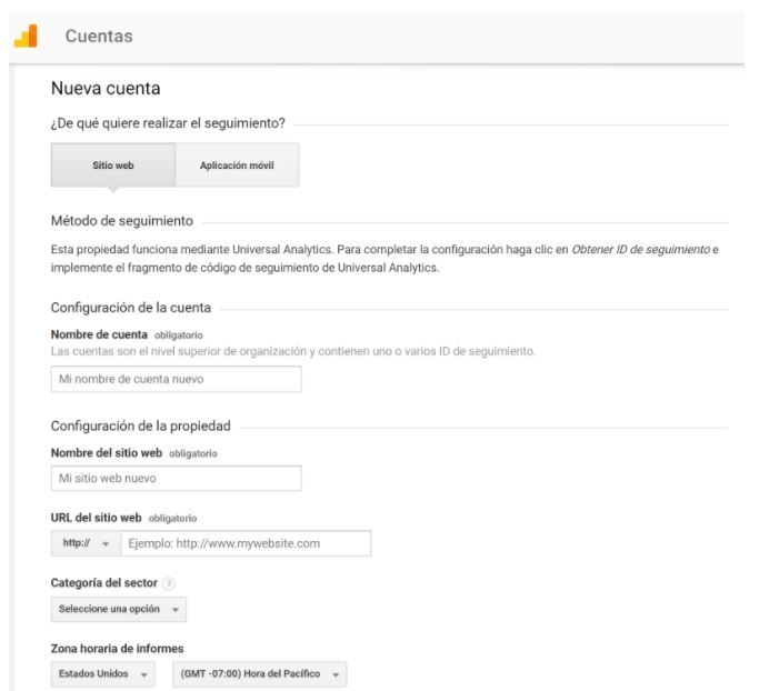 ¿Cómo dar de alta en Google Analytics una web? - nuevas cuentas