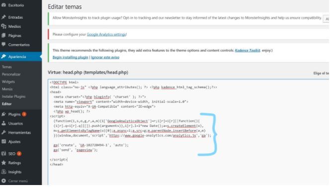 Google Search Console: para qué sirve, cómo usarlo y dar de alta tu web - Editar temas head