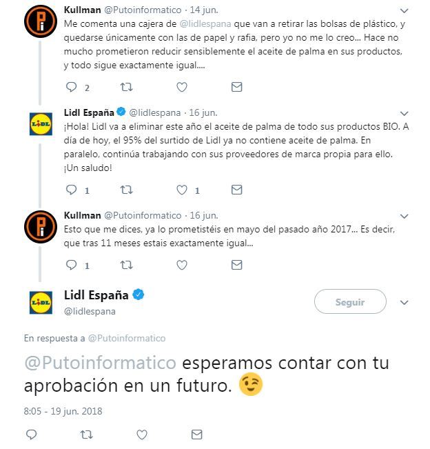 Las mejores y peores respuestas de un community manager - ejemplo respuesta CM lidl