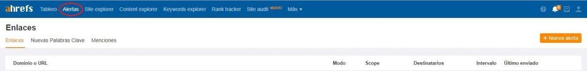 Cómo prevenir o protegernos del SEO negativo con Ahrefs - Ahrefs crear alertas