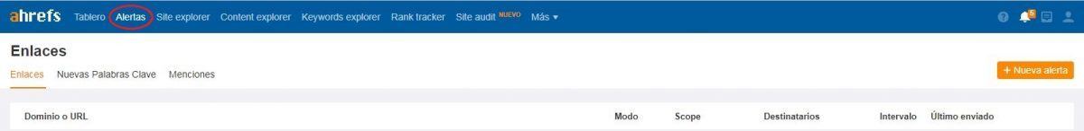 Cómo prevenir o protegernos del SEO negativo con Ahrefs - Ahrefs crear alertas