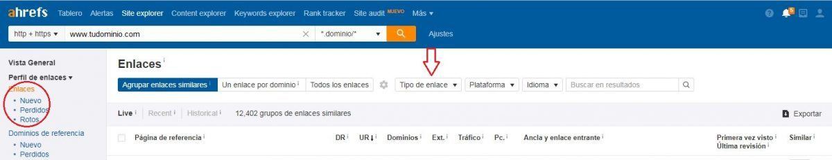 Cómo prevenir o protegernos del SEO negativo con Ahrefs - Ahrefs enlaces