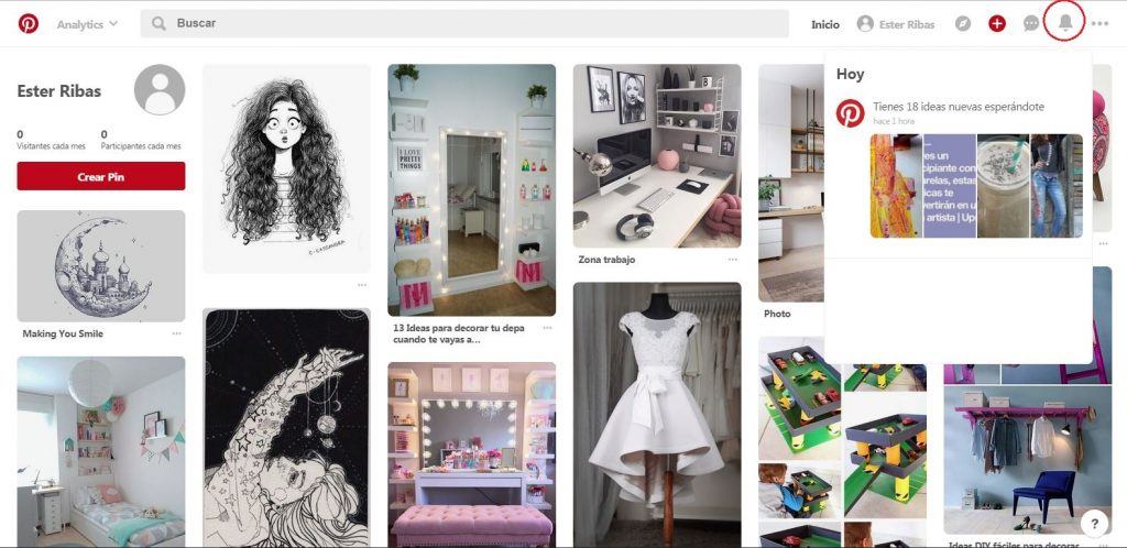 Qué es y qué beneficios puede aportar Pinterest a las empresas - Notificaciones pinterest 1024x498