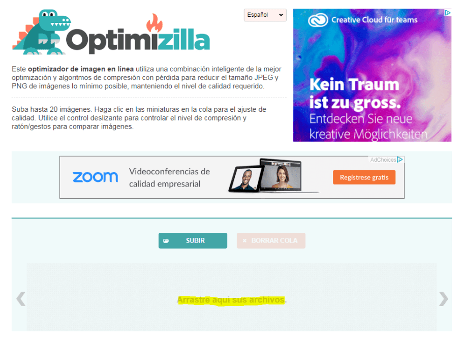 Cómo mejorar la velocidad de carga de imágenes en Wordpress - optimizilla min