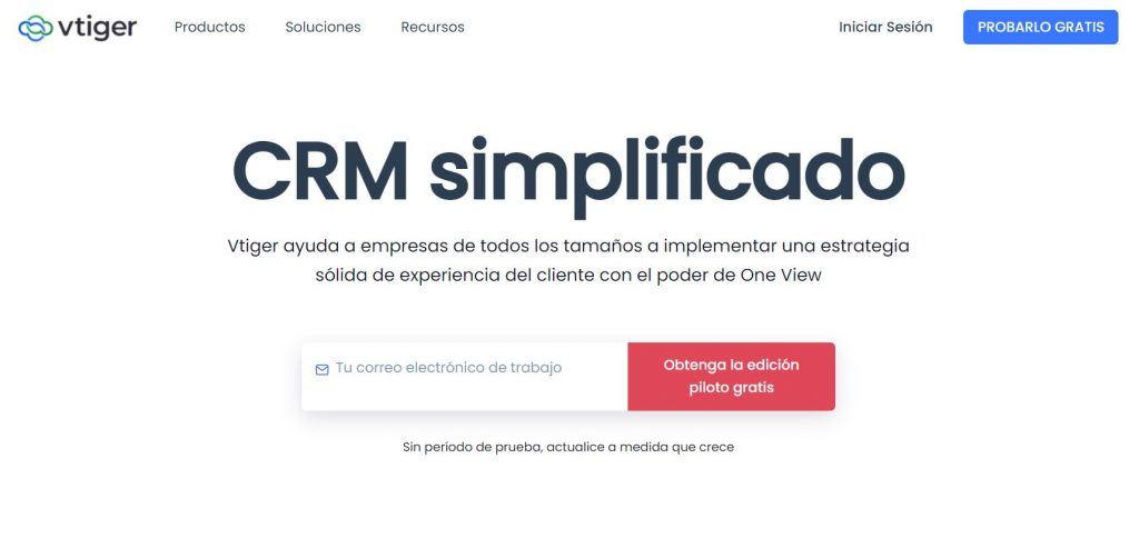 Descubre las mejores herramientas de software de CRM - Vtiger CRM 1024x484