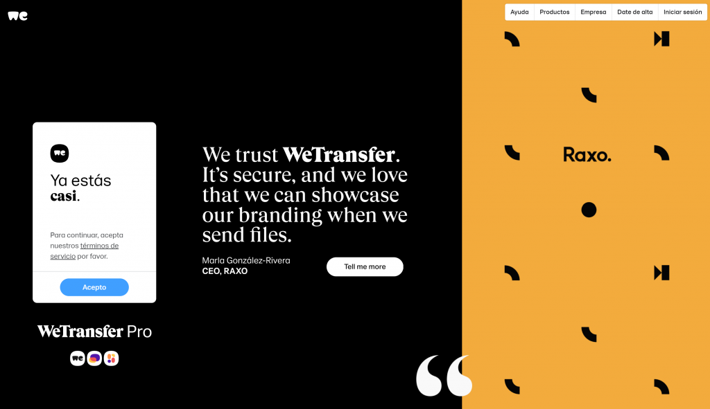 Las 12 mejores herramientas para el teletrabajo - wetransfer 1024x591