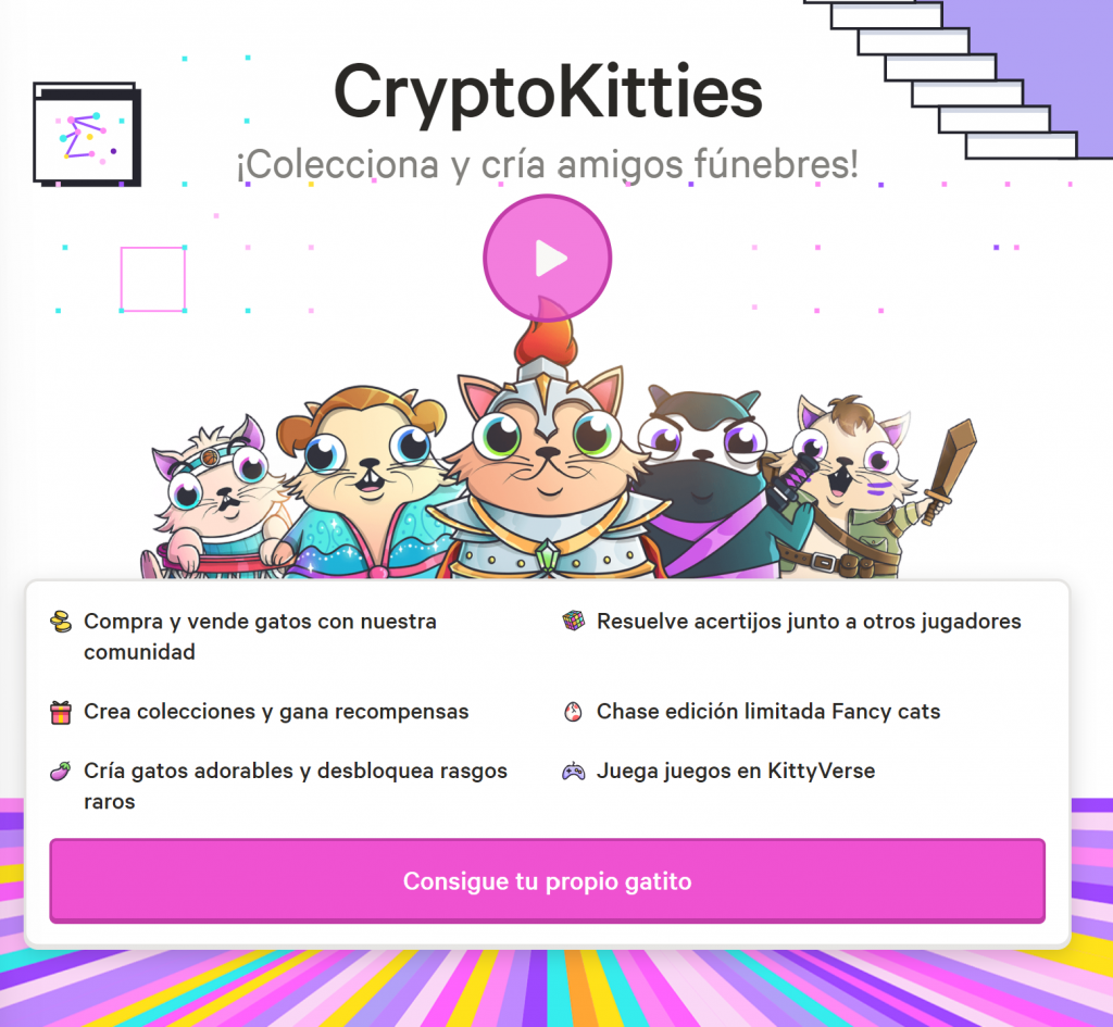 Qué son las DApps o Aplicaciones Descentralizadas y varios ejemplos - cryptokitties 1024x945