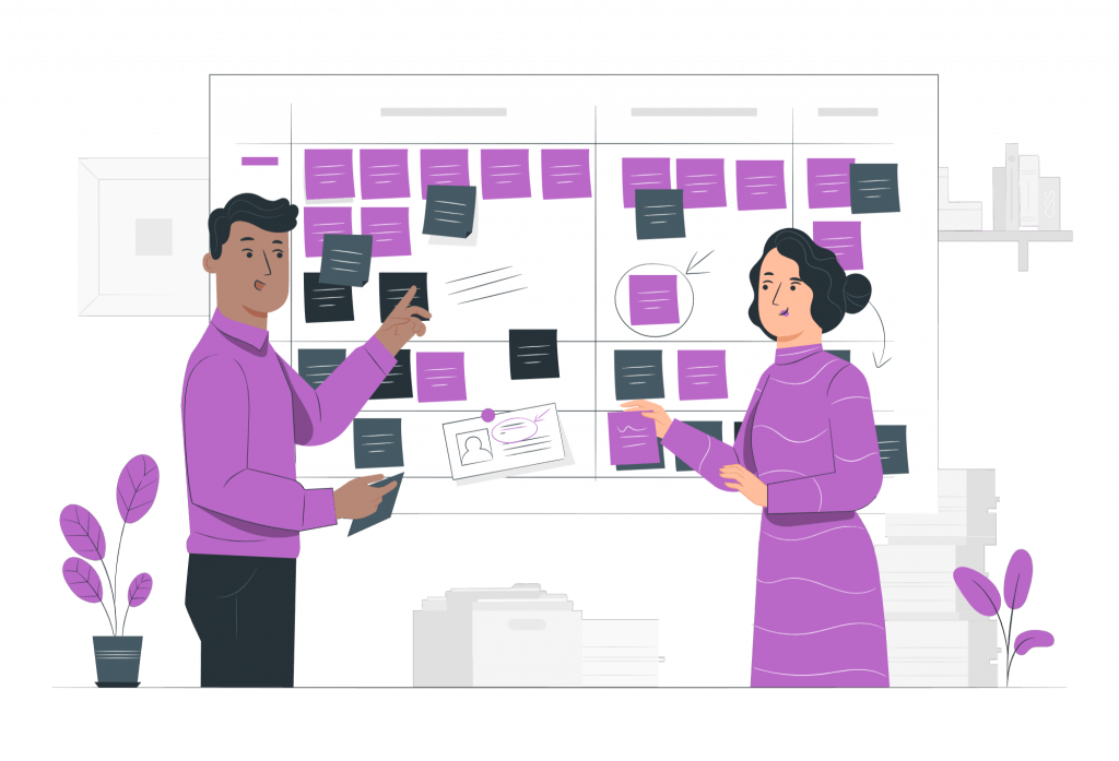 Las metodologías ágiles más utilizadas y sus ventajas dentro de la empresa - Scrum board pana 1 1 1024x697