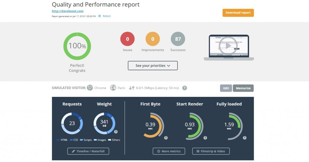 10 herramientas para hacer un test de velocidad web y móvil gratuito - Dareboost herramientas para hacer un test de velocidad web 1024x537