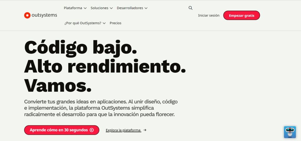 Las mejores plataformas low code para crear aplicaciones - outsystems 1024x481
