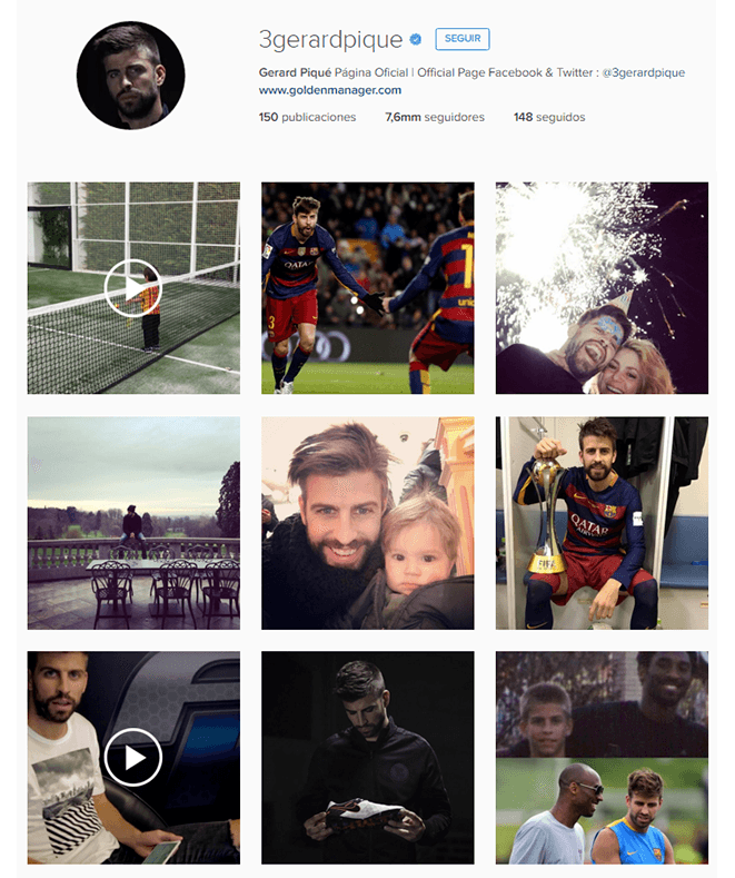 Cómo afectan las redes sociales en el mundo del deporte - instagram piqué