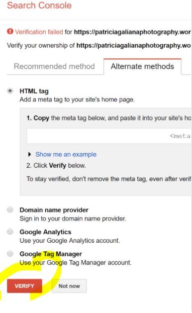 Verificación alternativa Verificación alternativa