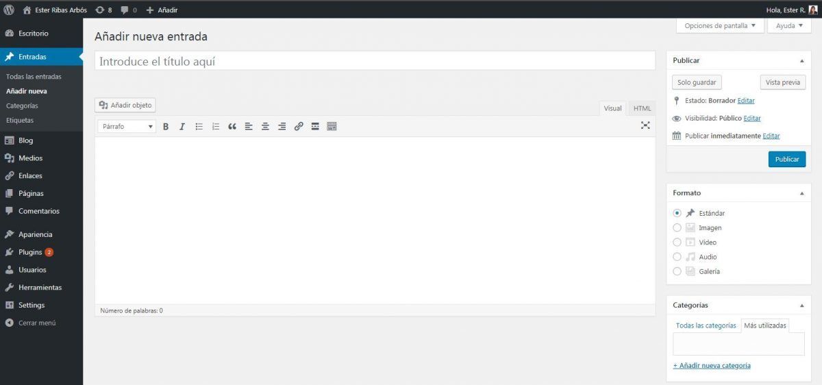 Añadir la caja de edición (meta box) en el editor de entradas Añadir la caja de edición (meta box) en el editor de entradas