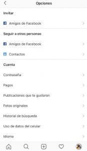Eliminar notificaciones instagram push, entrar en configuración Eliminar notificaciones instagram push, entrar en configuración
