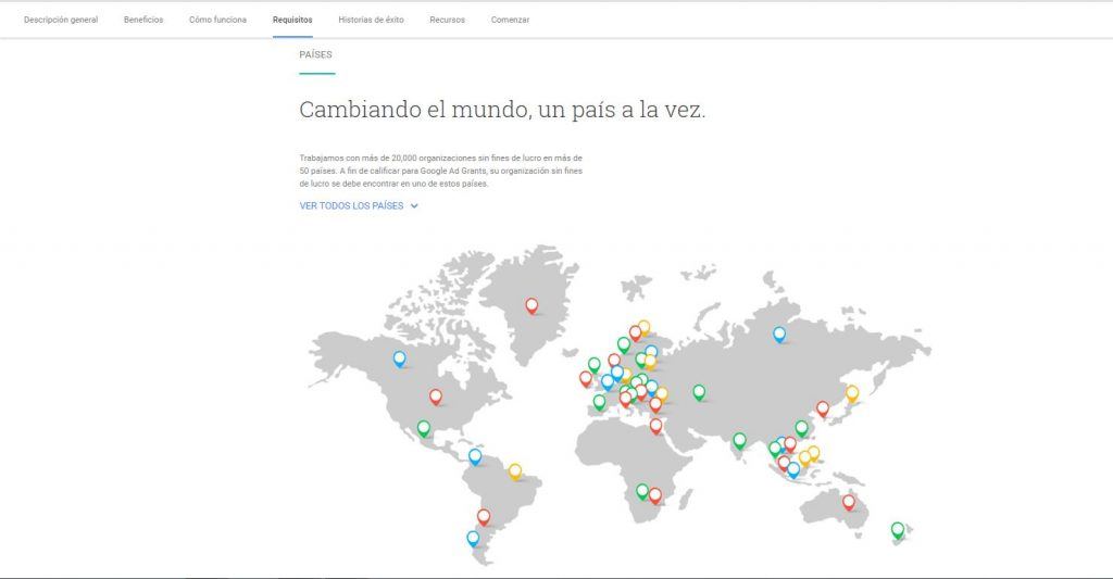 verificar que la organización se encuentra en uno de los países que acepta google grant verificar que la organización se encuentra en uno de los países que acepta google grant