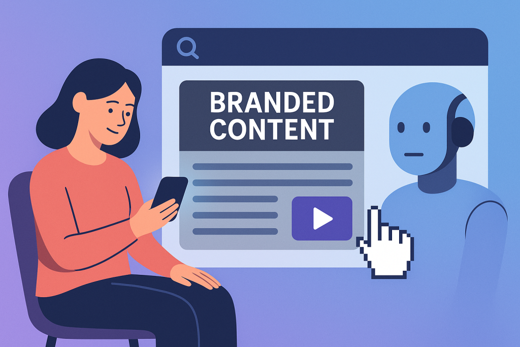 Branded content en la era IA/SGE: cómo contar historias que también citan los algoritmos - branded content era ia 1024x683