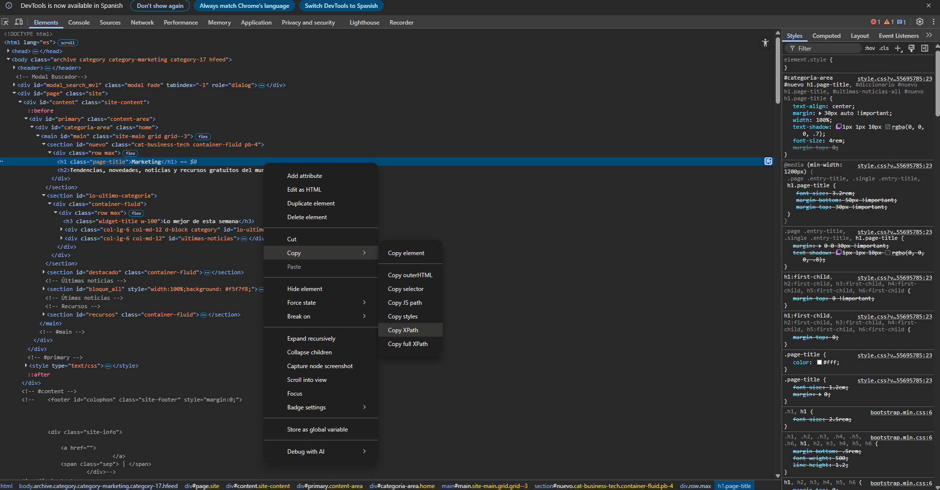 Qué es XPath y como usarlo para localizar elementos en XML y HTML - copiar elemento xpath