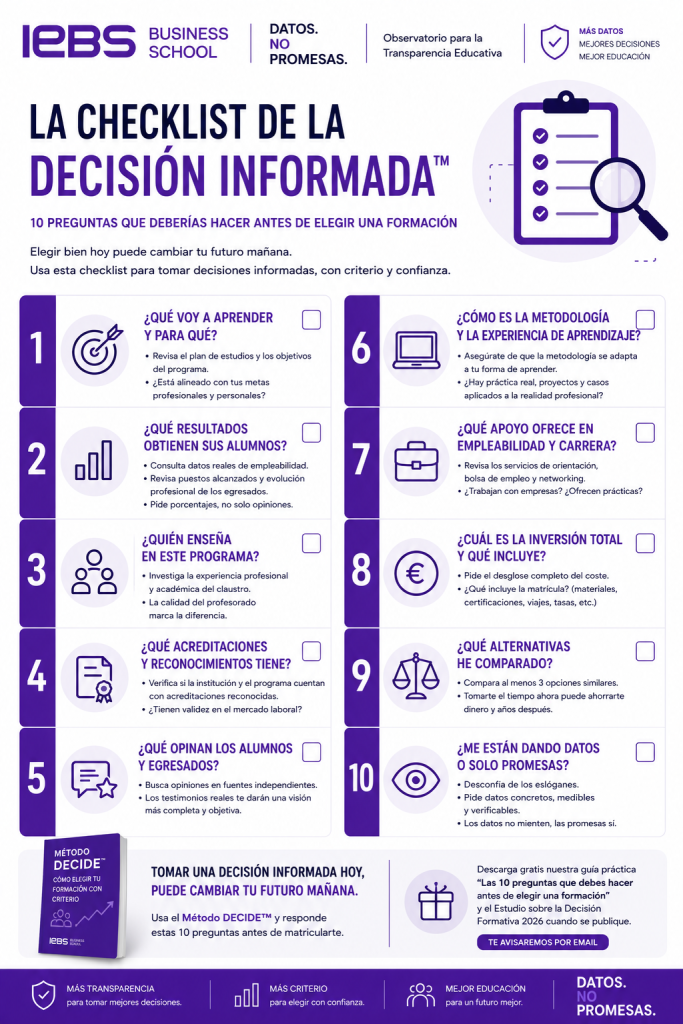 Cómo elegir una formación sin dejarte llevar por el marketing Cómo elegir una formación sin dejarte llevar por el marketing - checklist decision informada 1 683x1024