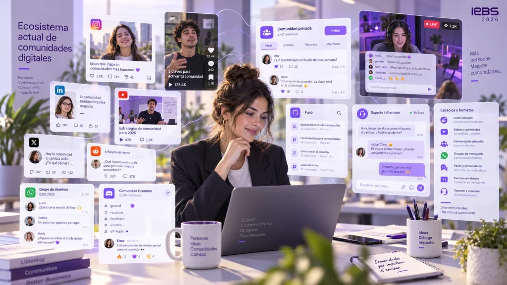 ¿Qué es un Community Manager? Funciones, habilidades y oportunidades en el nuevo panorama digital ¿Qué es un Community Manager? Funciones, habilidades y oportunidades en el nuevo panorama digital - community manager ecosistema digital 2026 iebs 1024x576