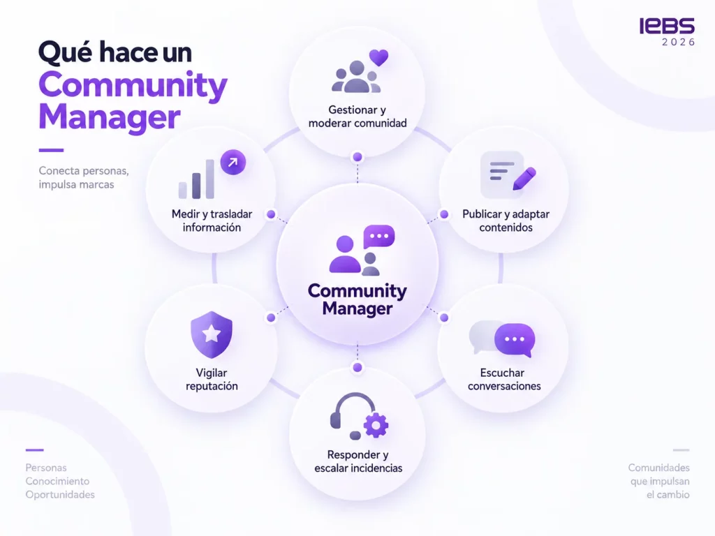 ¿Qué es un Community Manager? Funciones, habilidades y oportunidades en el nuevo panorama digital ¿Qué es un Community Manager? Funciones, habilidades y oportunidades en el nuevo panorama digital - community manager funciones iebs 1024x768